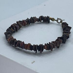 Artisan made red tiger eye chip wired bracelet 7.5”